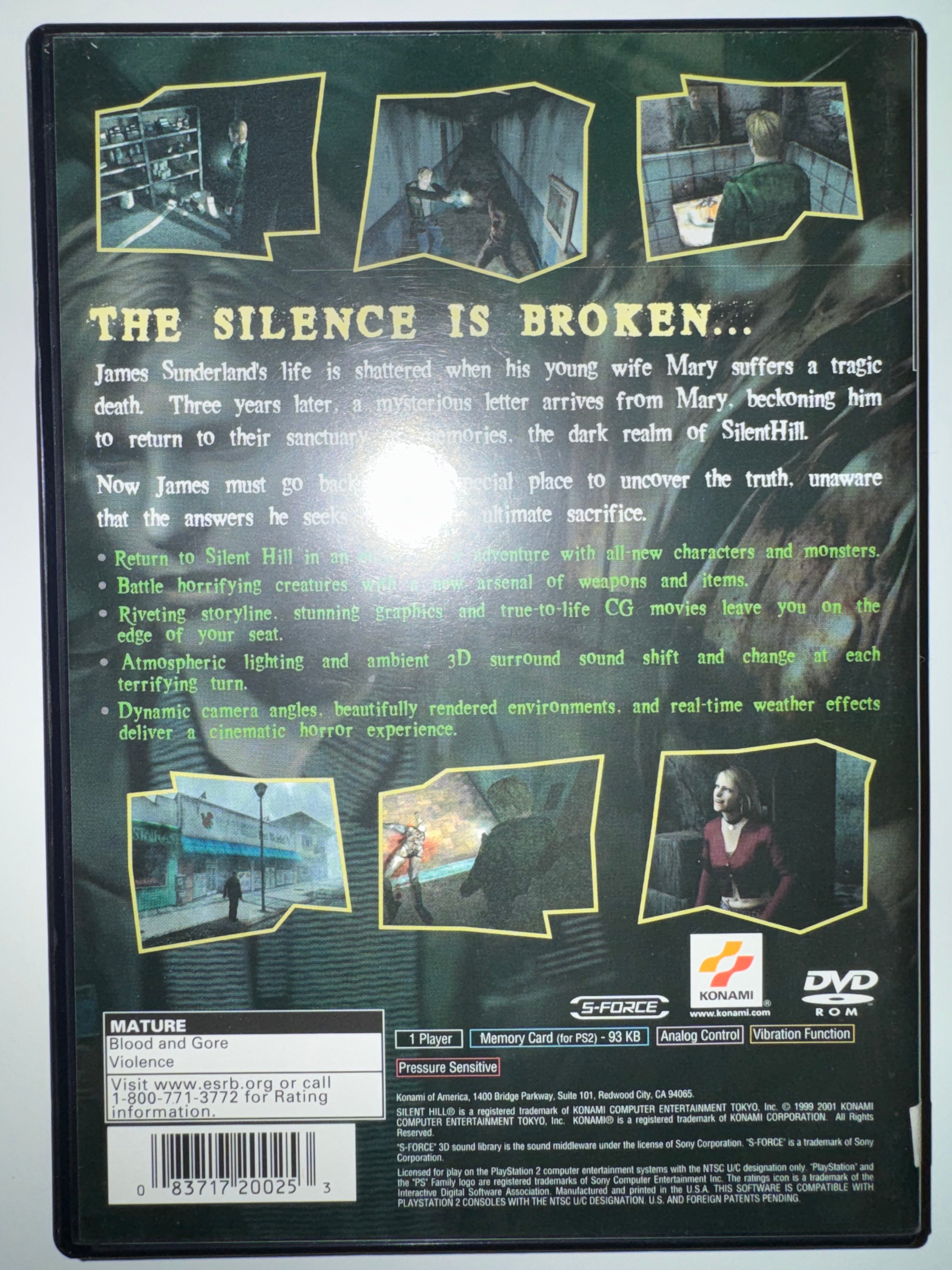 Silent Hill 2 (Sony PlayStation 2, 2001) CIB COMPLETE PS2