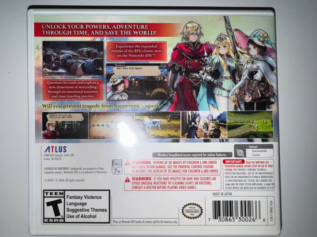 Radiant Historia: Perfect Chronology (Nintendo 3DS) CIB COMPLETE