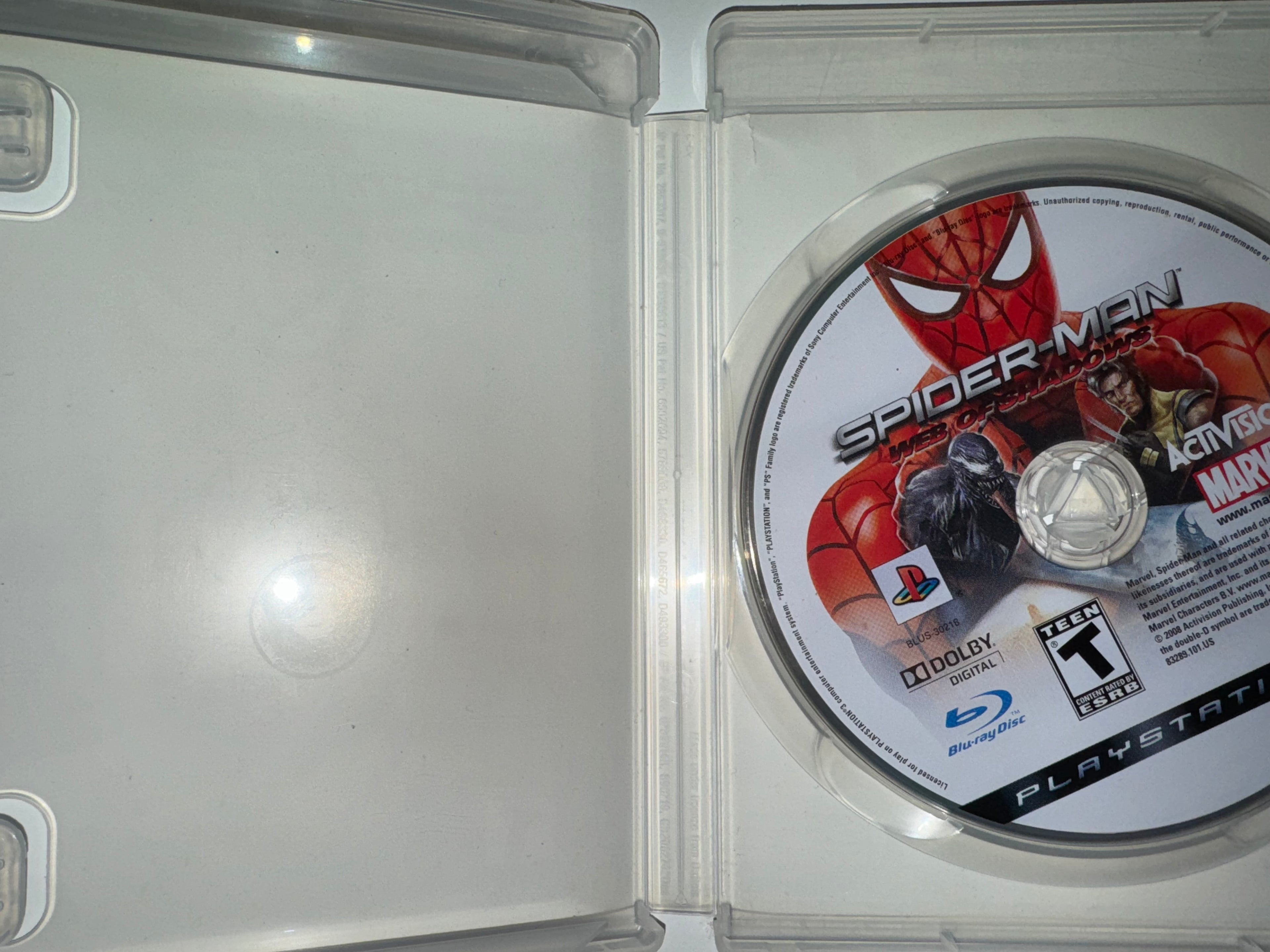 Spider-Man: Web of Shadows (Sony PlayStation 3, 2008) PS3