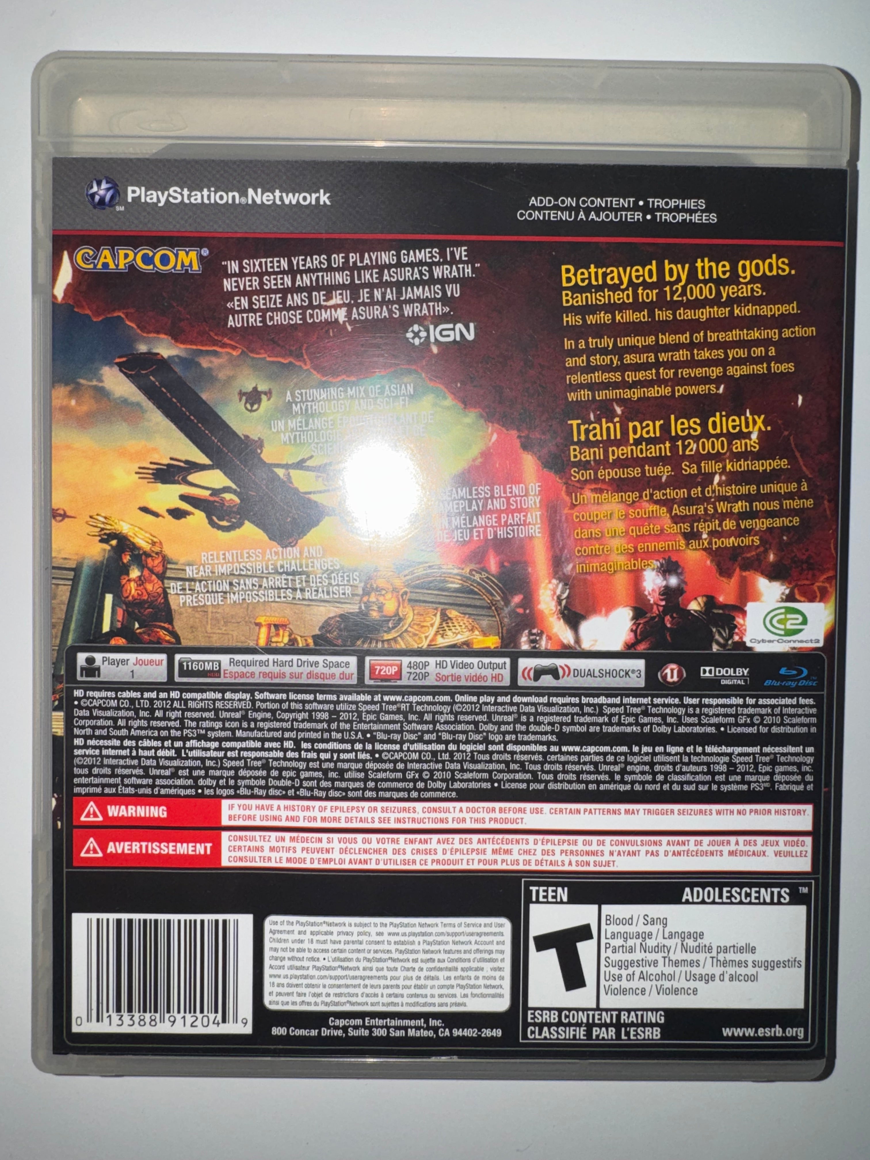 Asura's Wrath (Sony PlayStation 3, 2012) CIB COMPLETE PS3