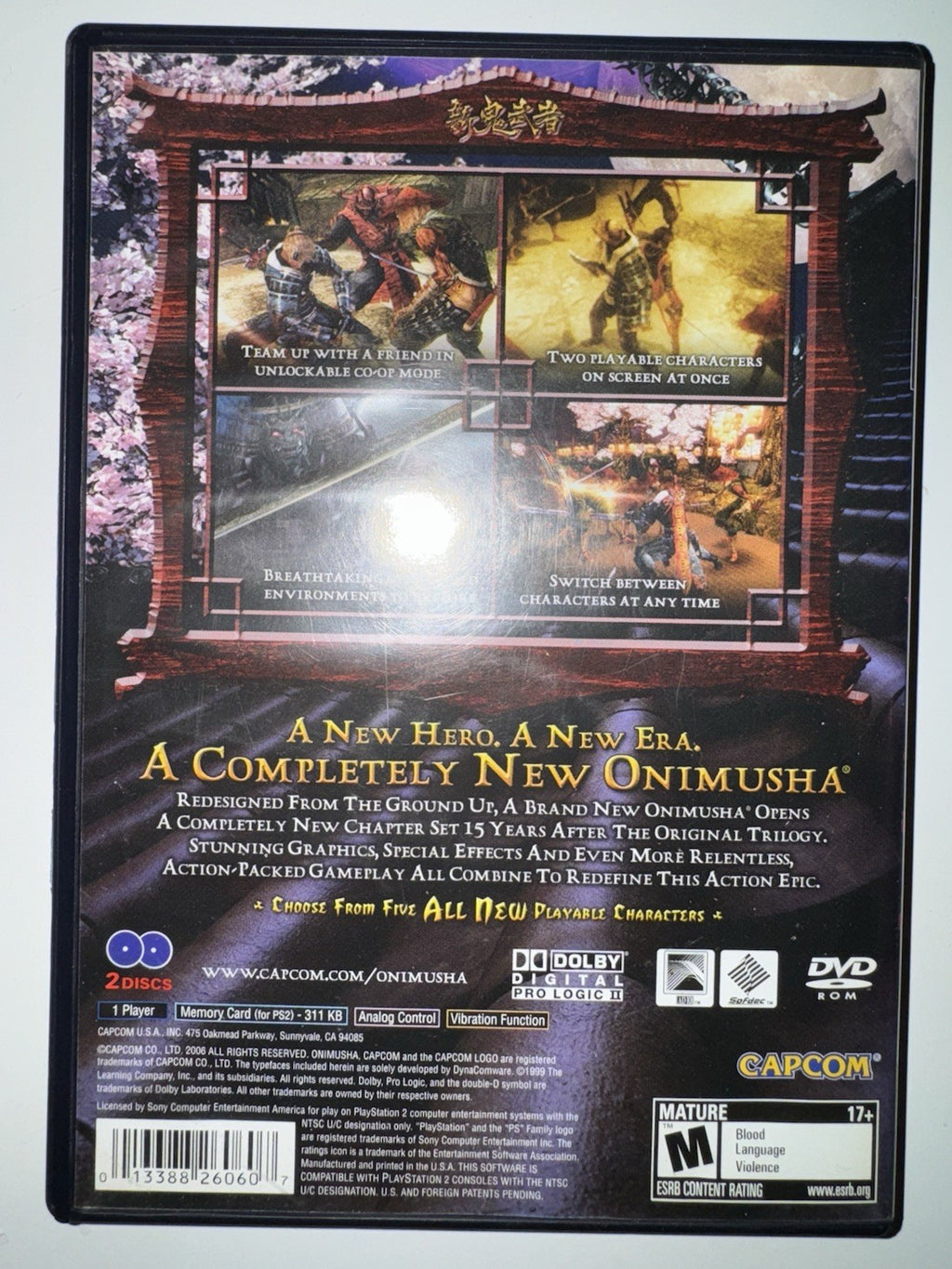 Onimusha Dawn of Dreams (Sony Playstation 2, 2006)  CIB COMPLETE +MANUAL PS2