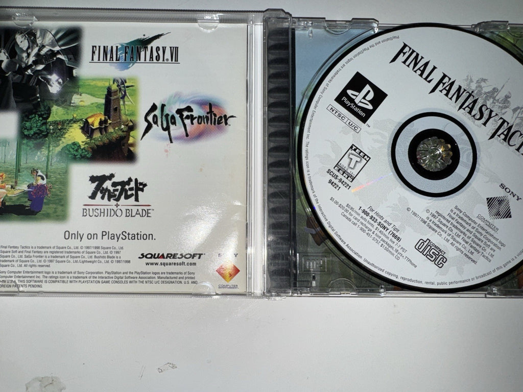 Final Fantasy Tactics (Sony PlayStation 1, 1998) CIB COMPLETE BLACK LABEL PS1