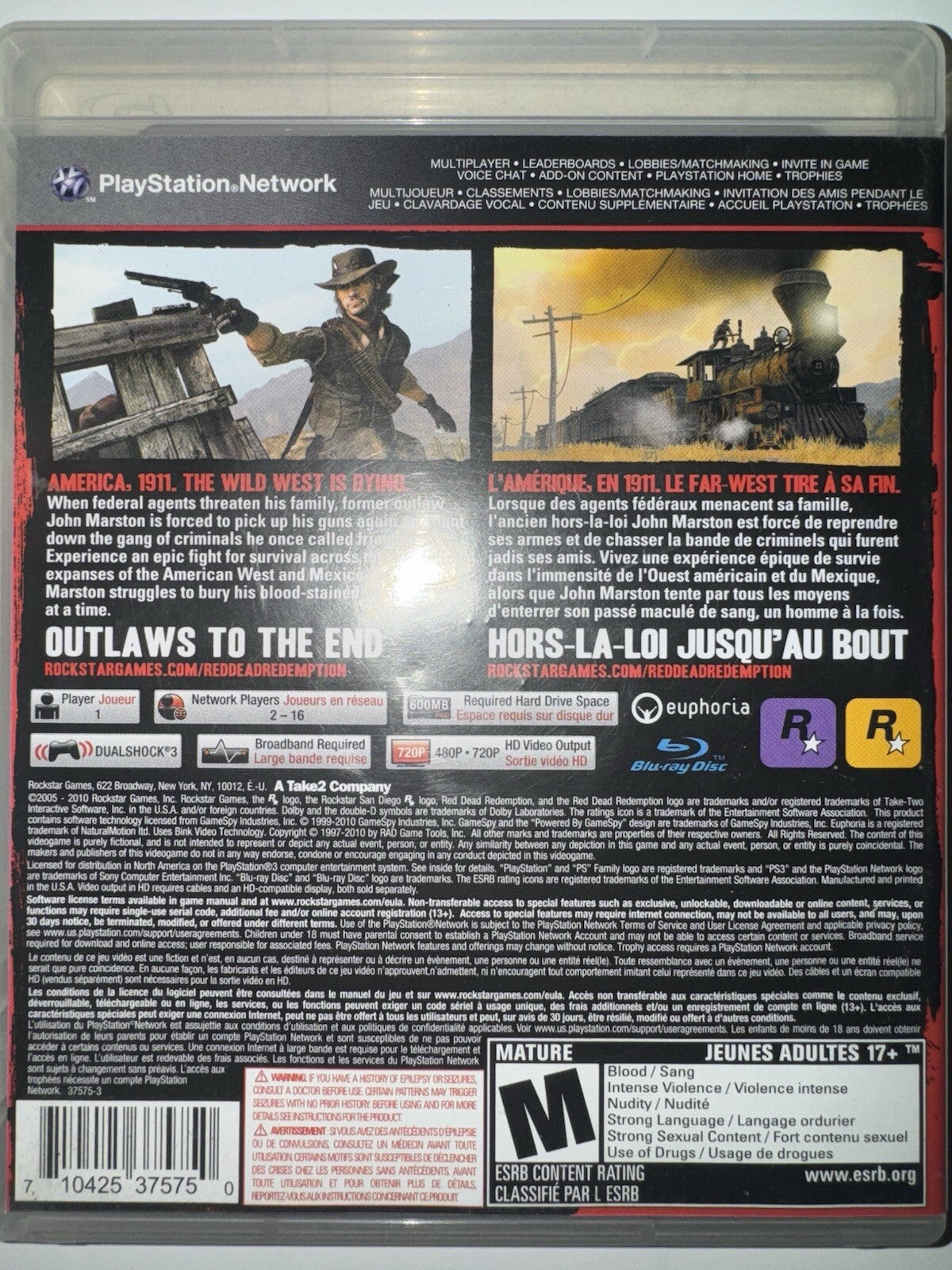 Red Dead Redemption (Sony PlayStation 3, 2010) CIB COMPLETE + MANUAL PS3