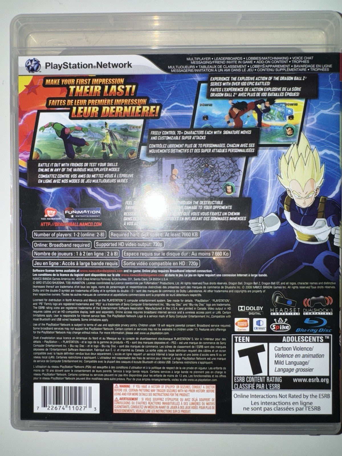 Dragon Ball: Raging Blast (Sony PlayStation 3, 2009) CIB COMPLET + MANUAL PS3