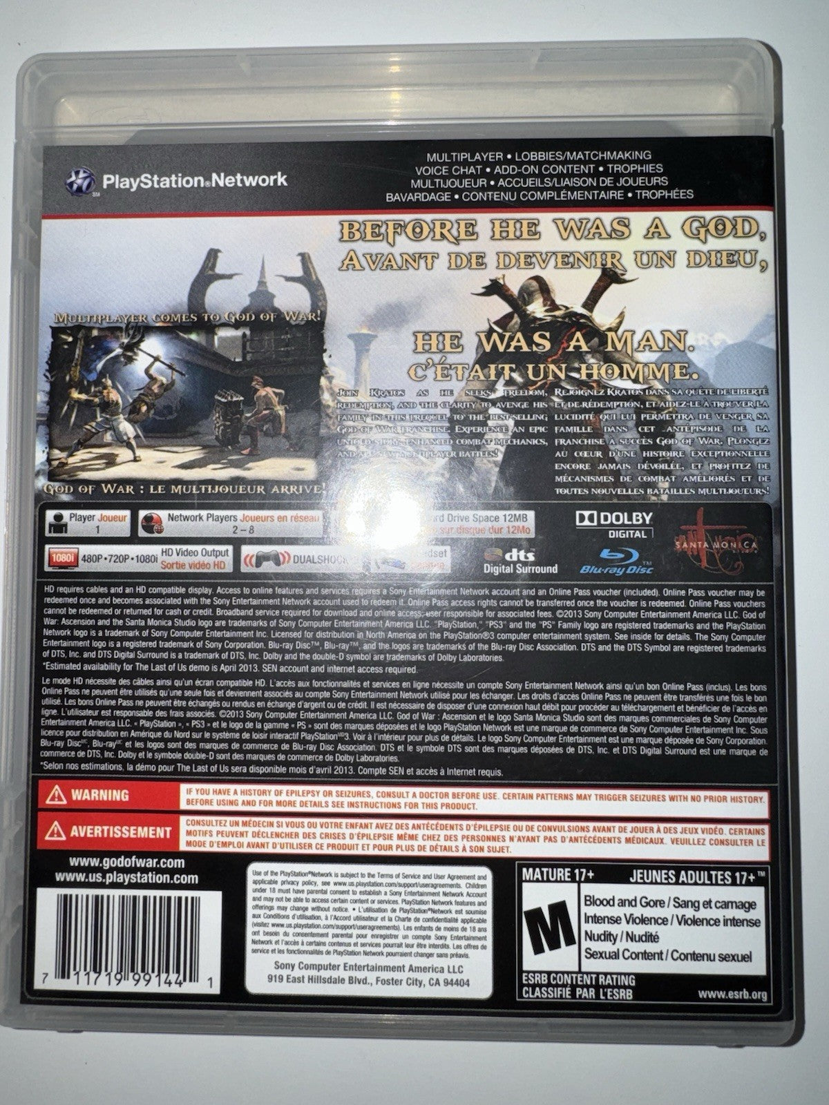 God of War Ascension - Sony PlayStation 3 PS3