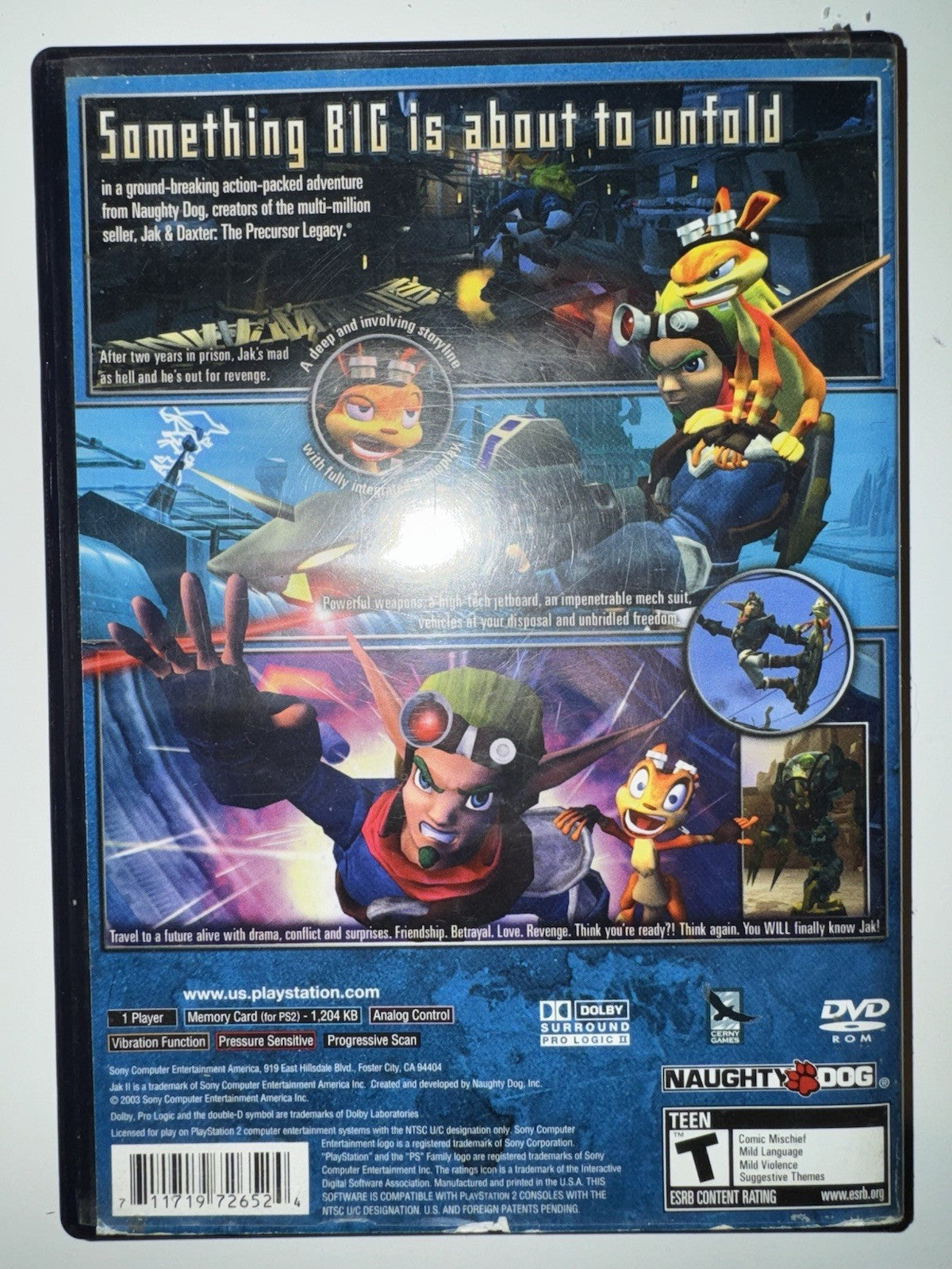 Jak II (Sony PlayStation 2 PS2, 2003) CIB COMPLETE + MANUAL JAK 2