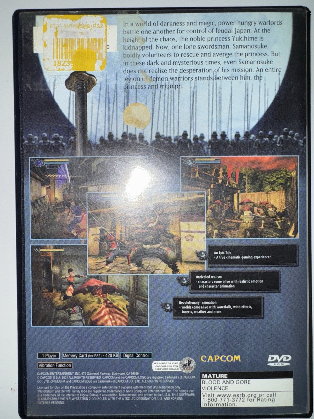 Onimusha: Warlords (Sony PlayStation 2) CIB COMPLETE + MANUAL PS2