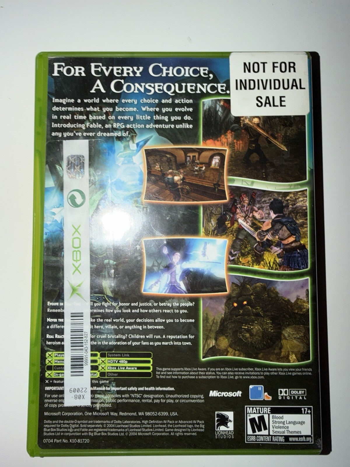 Fable (Microsoft Xbox, 2004) CIB COMPLETE OG XBOX