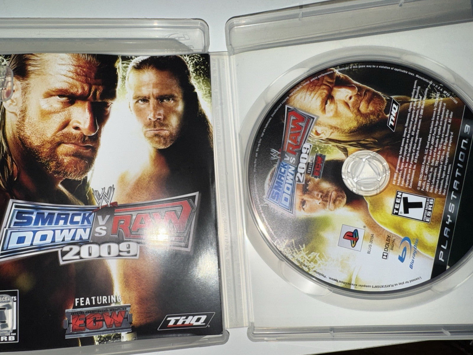 WWE SmackDown vs Raw 2009 (Sony Playstation 3) CIB COMPLETE + MANUAL PS3