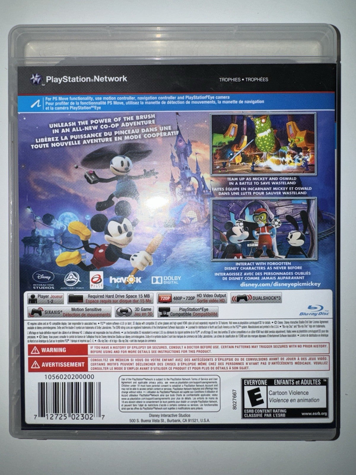 Epic Mickey 2: The Power of Two (Sony Playstation 3, PS3) CIB COMPLETE