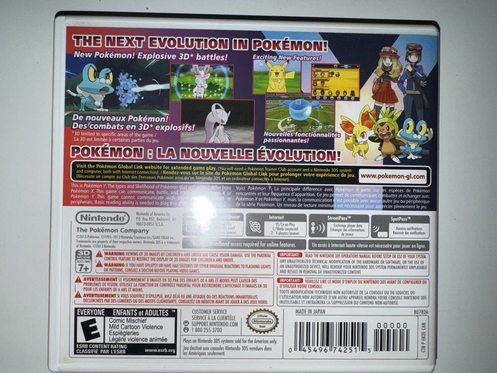 Pokemon Y (Nintendo 3DS, 2013) CIB Complete 3DS