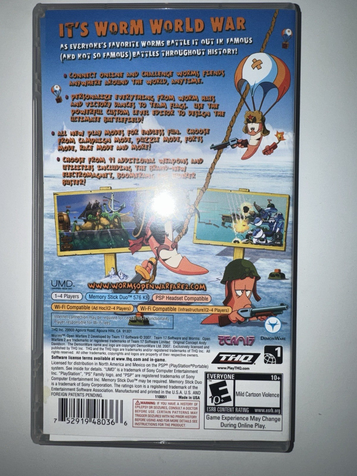Worms: Open Warfare 2 (Sony PSP, 2007) CIB COMPLETE PSP