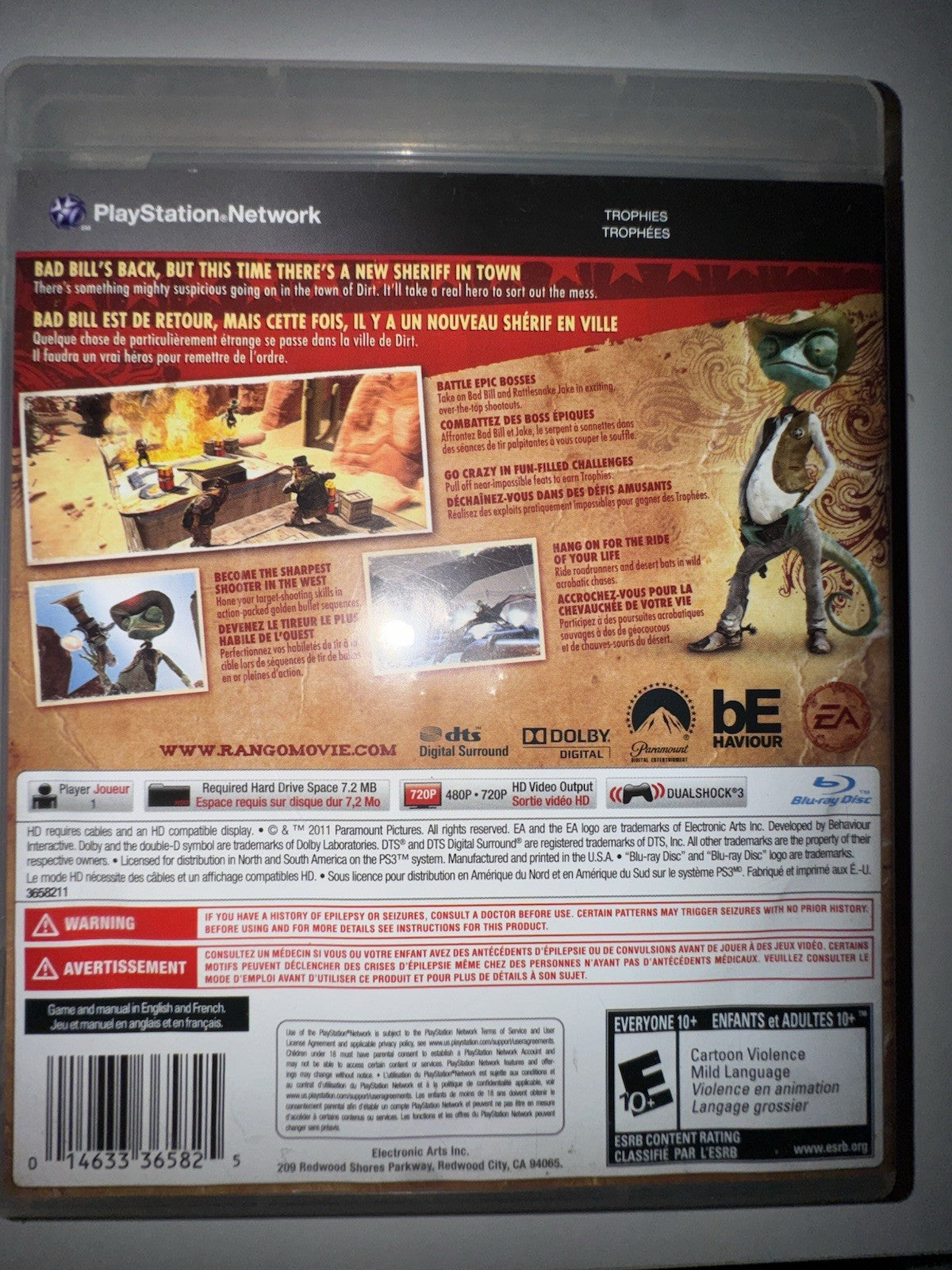 Rango (Sony PlayStation 3 PS3, 2011) CIB Complete with Manual