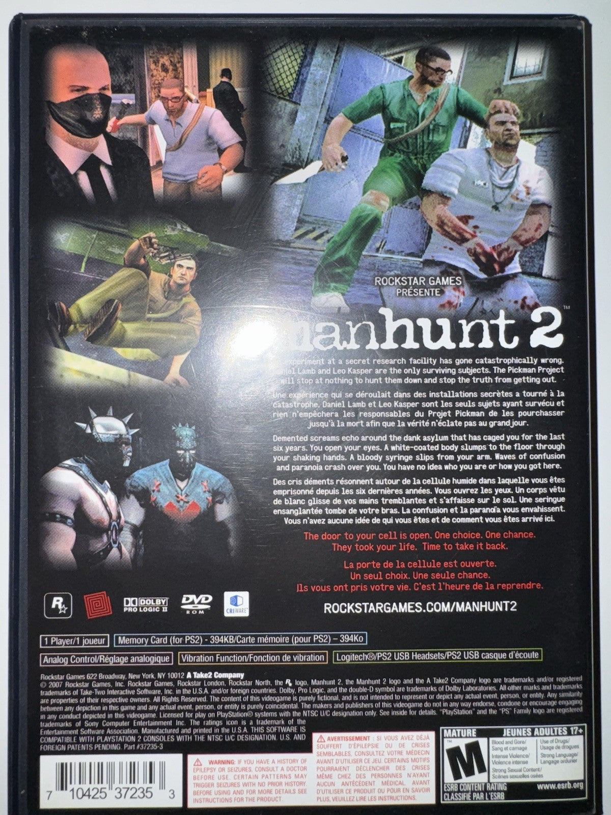 Manhunt 2 (Sony PlayStation 2, 2007) PS2