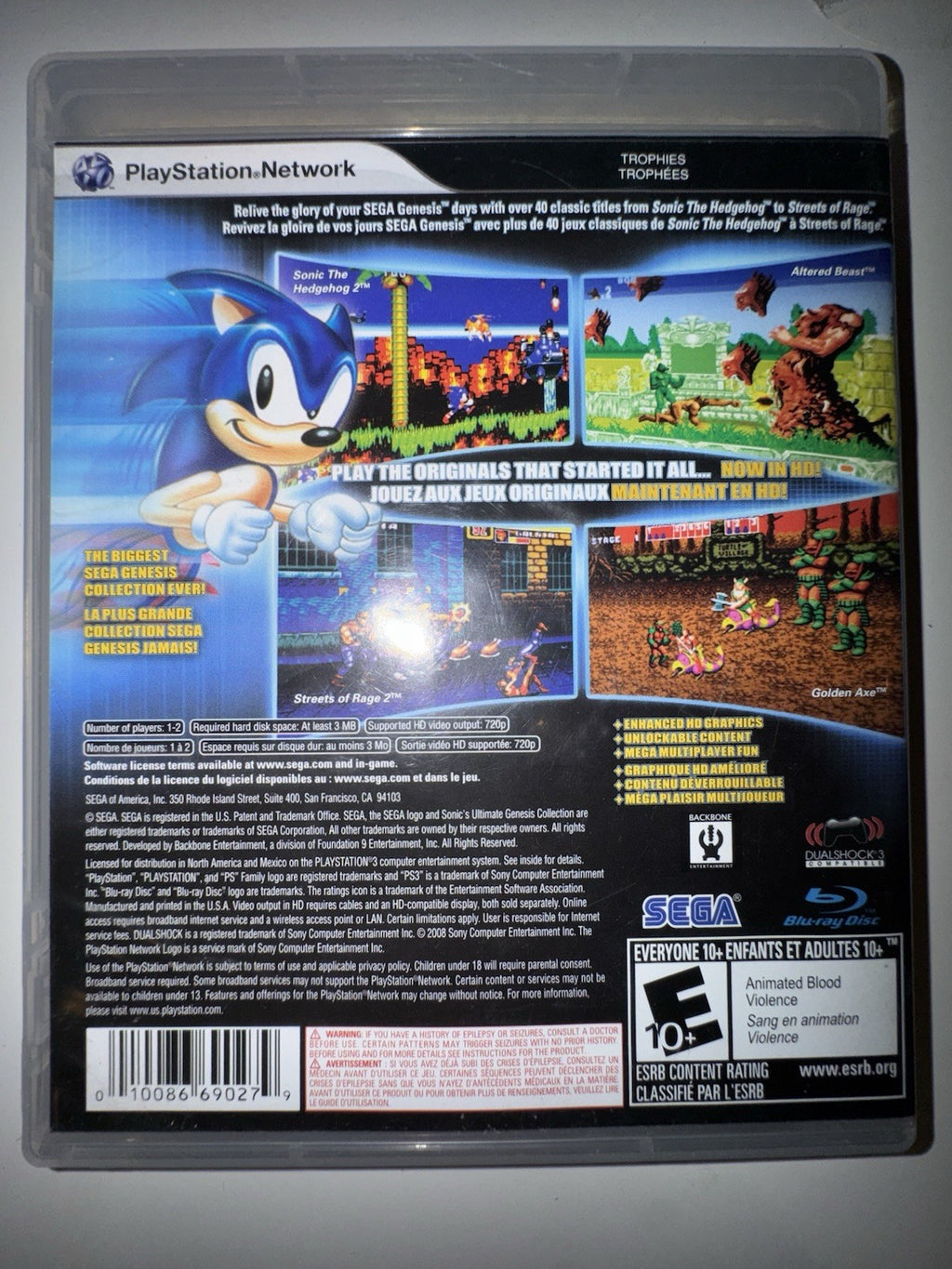 Sonic’s Ultimate Genesis Collection (Sony PlayStation 3, 2009) CIB COMPLETE PS3