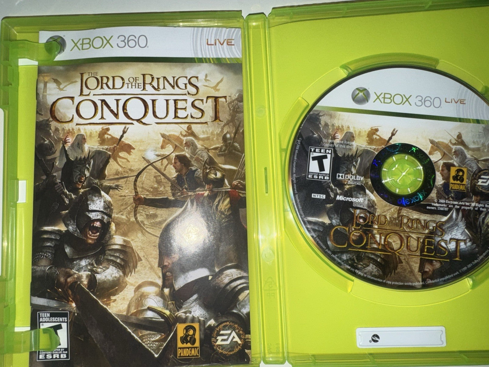 The Lord of the Rings: Conquest (Microsoft Xbox 360, 2009) CIB COMPLETE + MANUAL