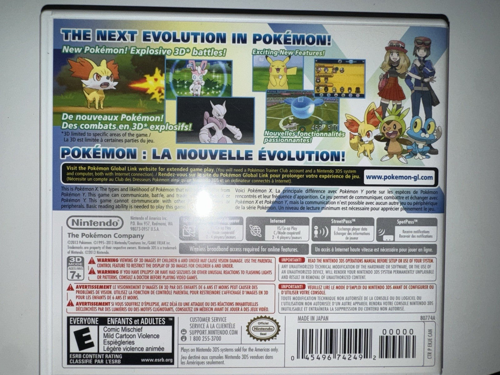 Pokemon X (Nintendo 3DS, 2013) CIB COMPLETE 3DS