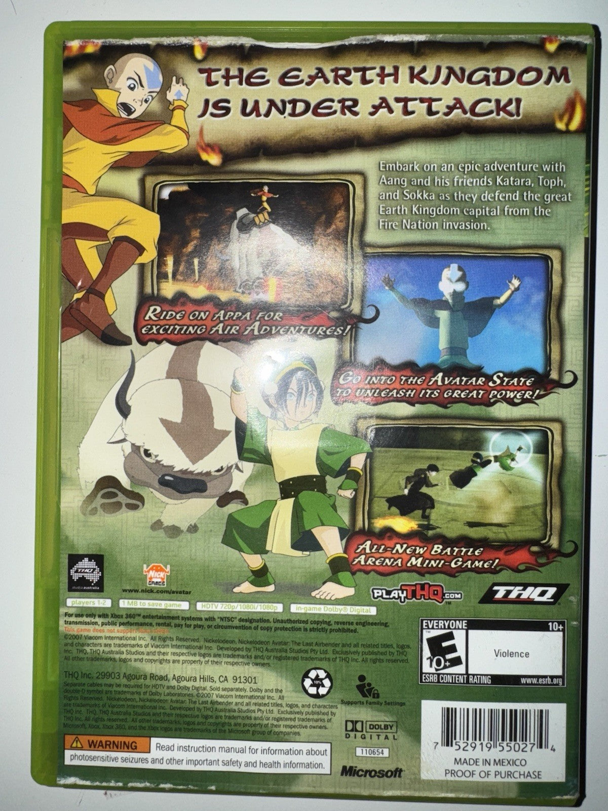Avatar: The Last Airbender - The Burning Earth (Xbox 360, 2007) Complete CIB