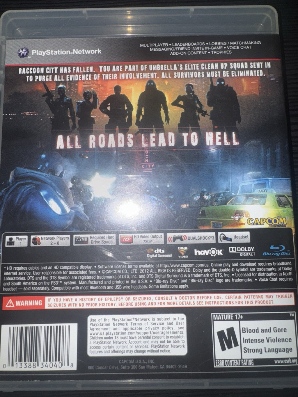 Resident Evil Operation Raccoon City PS3 (PlayStation 3 PS3, 2012) CIB COMPLETE