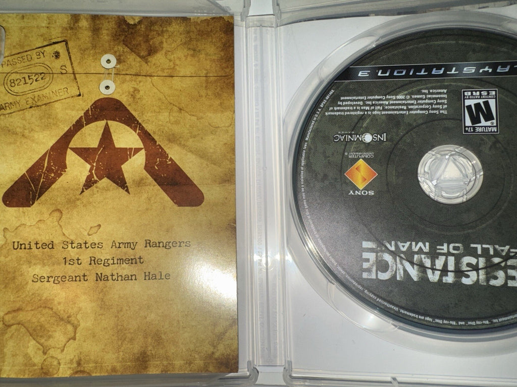 Resistance: Fall of Man (Sony PlayStation 3, 2006) CIB COMPLETE +MANUAL