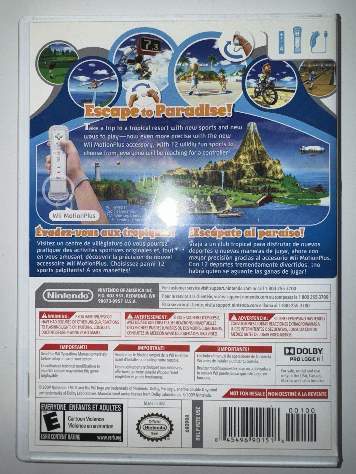 Wii Sports Resort (Nintendo Wii, 2009) CIB COMPLETE WII