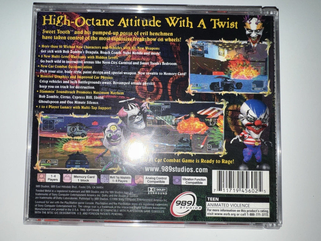 Twisted Metal 4 (Sony PlayStation 1, 1999) CIB COMPLETE + MANUAL PS1