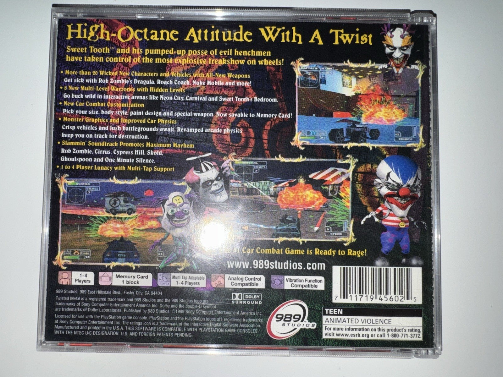 Twisted Metal 4 (Sony PlayStation 1, 1999) CIB COMPLETE + MANUAL PS1