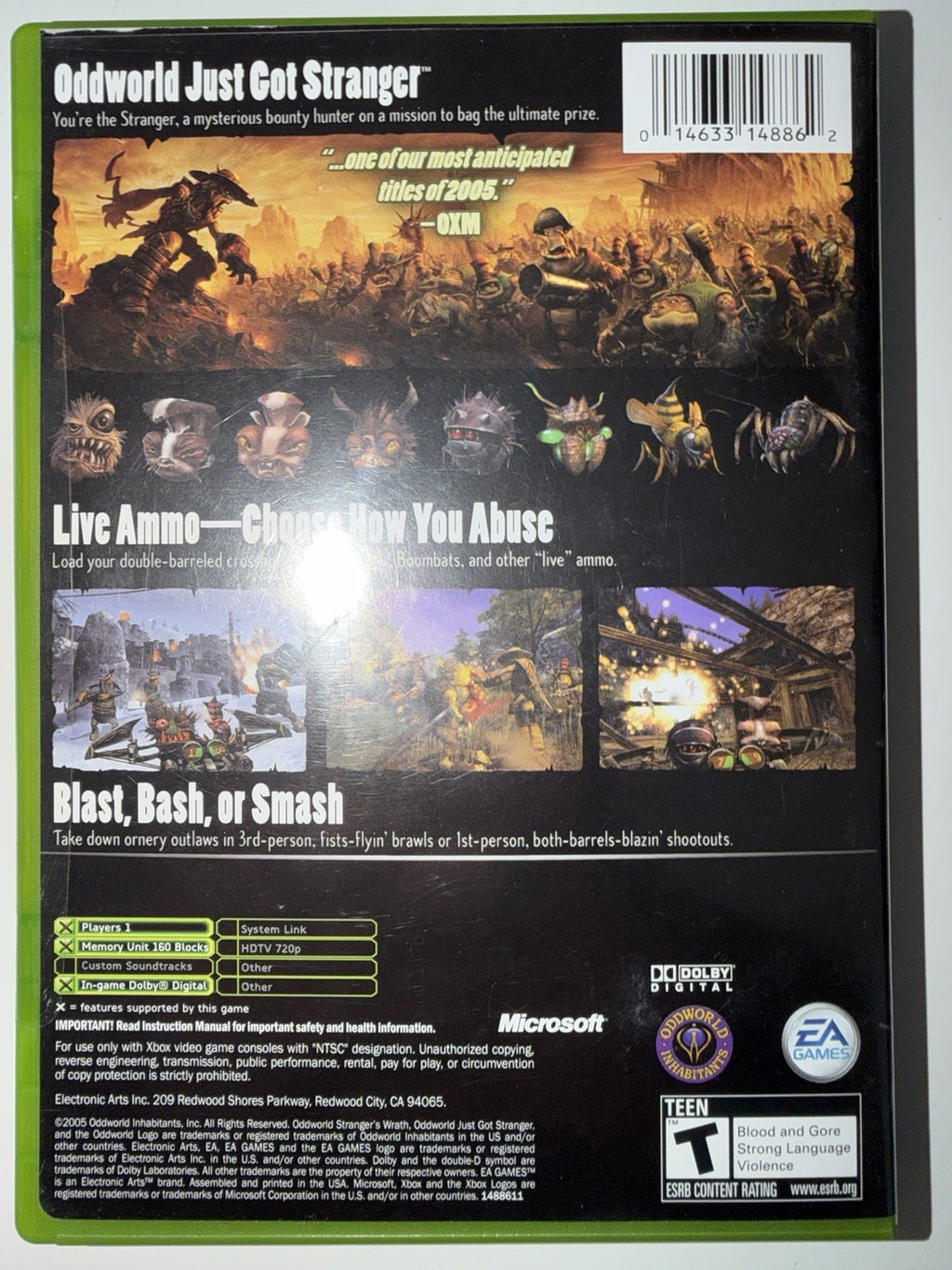 Oddworld: Stranger's Wrath (Microsoft Xbox, 2005) CIB COMPLETE OG XBOX
