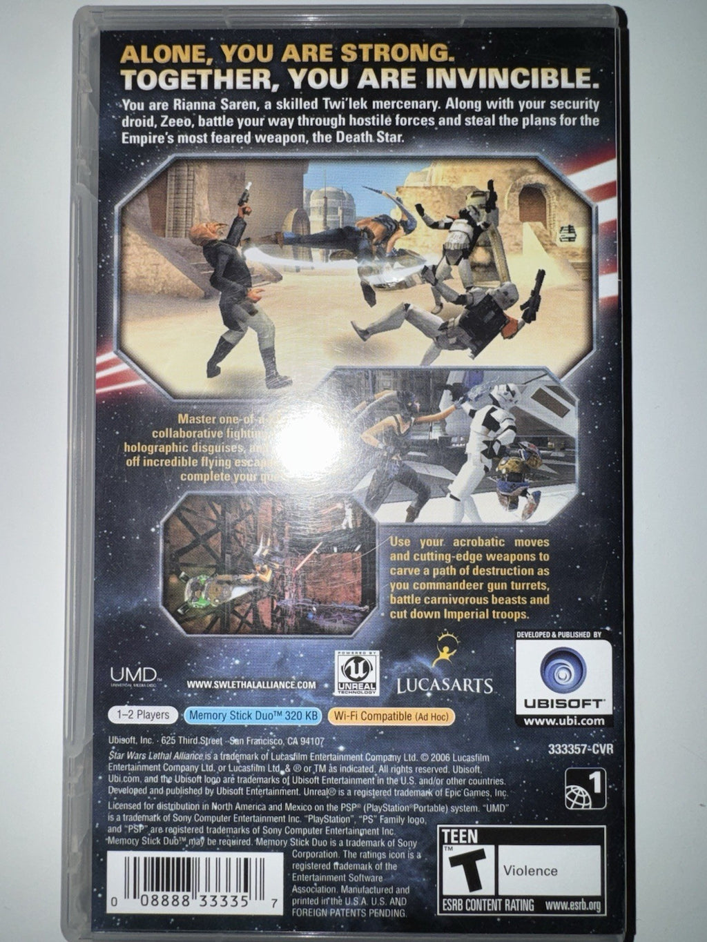Star Wars: Lethal Alliance (Sony PSP, 2006) CIB COMPLETE PSP