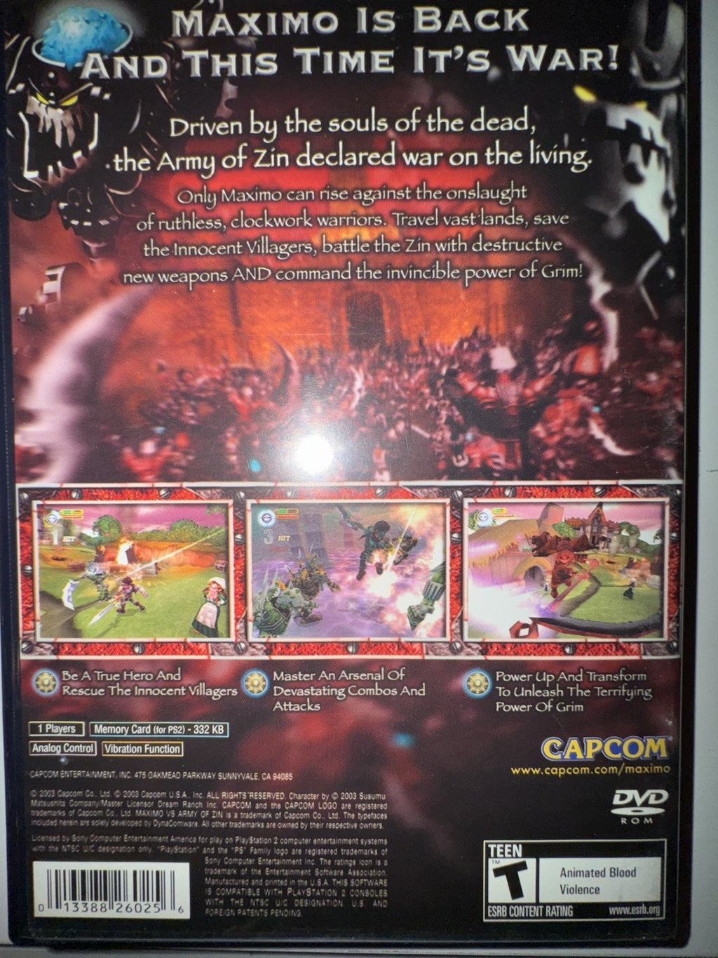 Maximo Vs Army Of Zin (Sony Playstation 2, 2004) PS2 W/ French Manual Only