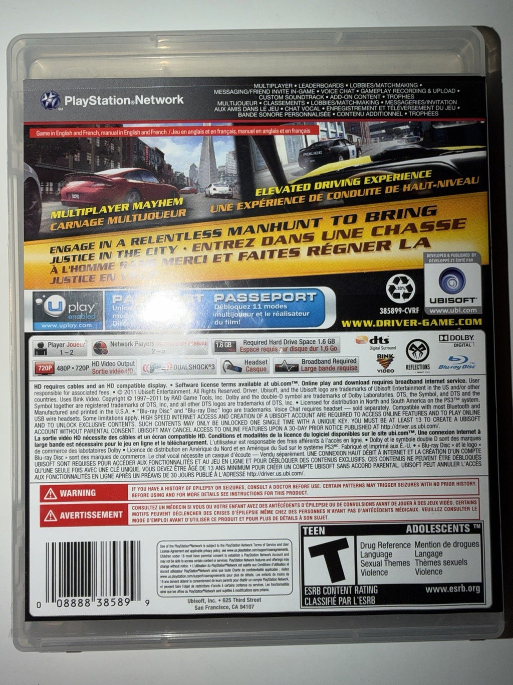 Driver: San Francisco (Sony PlayStation 3, 2011) PS3 CIB COMPLETE