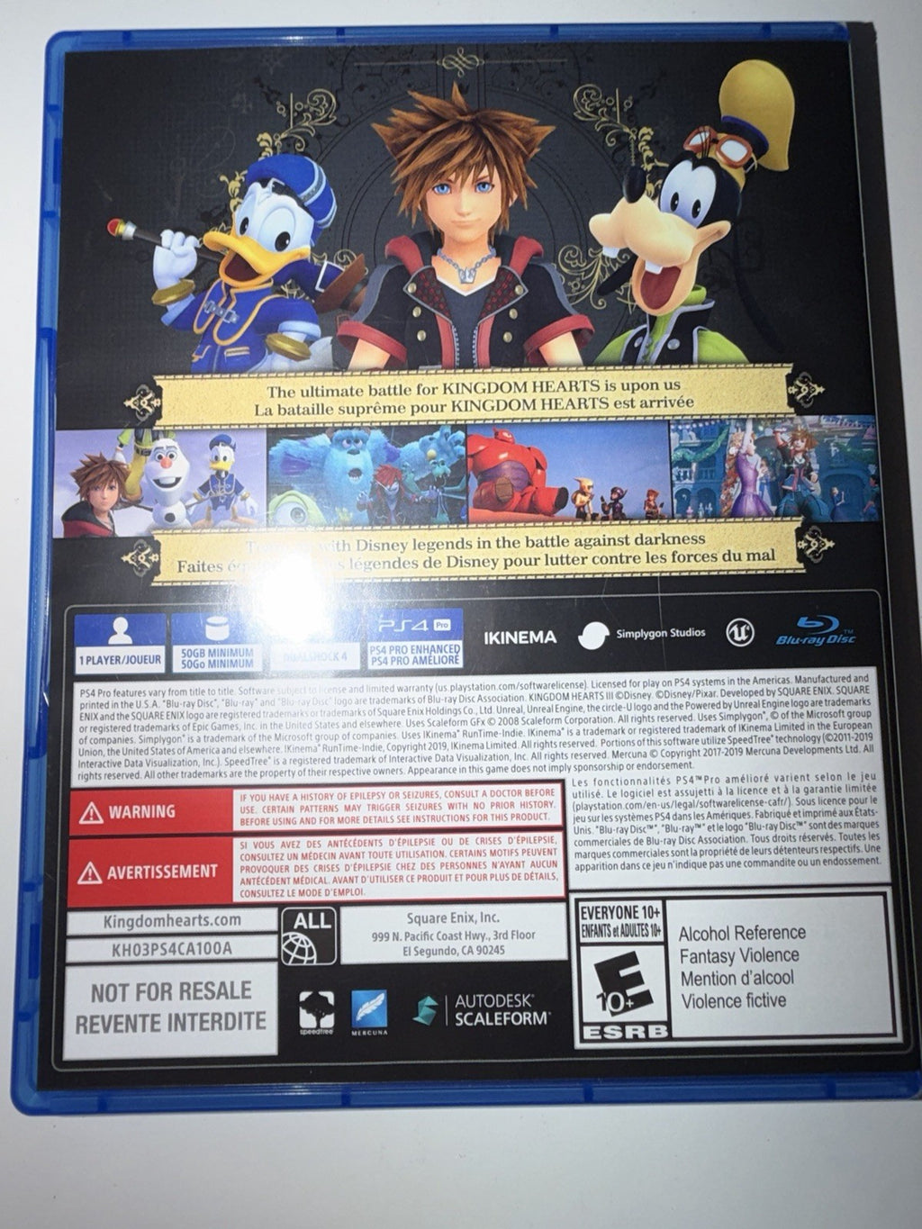 Kingdom Hearts lll 3 (Sony PlayStation 4) PS4