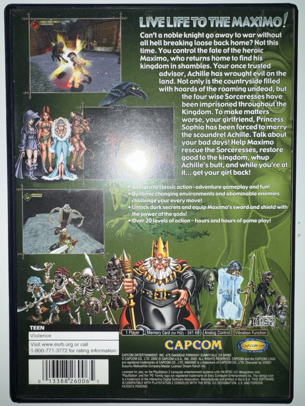 Maximo: Ghosts to Glory (Sony PlayStation 2, 2002) CIB COMPLETE + MANUAL PS2