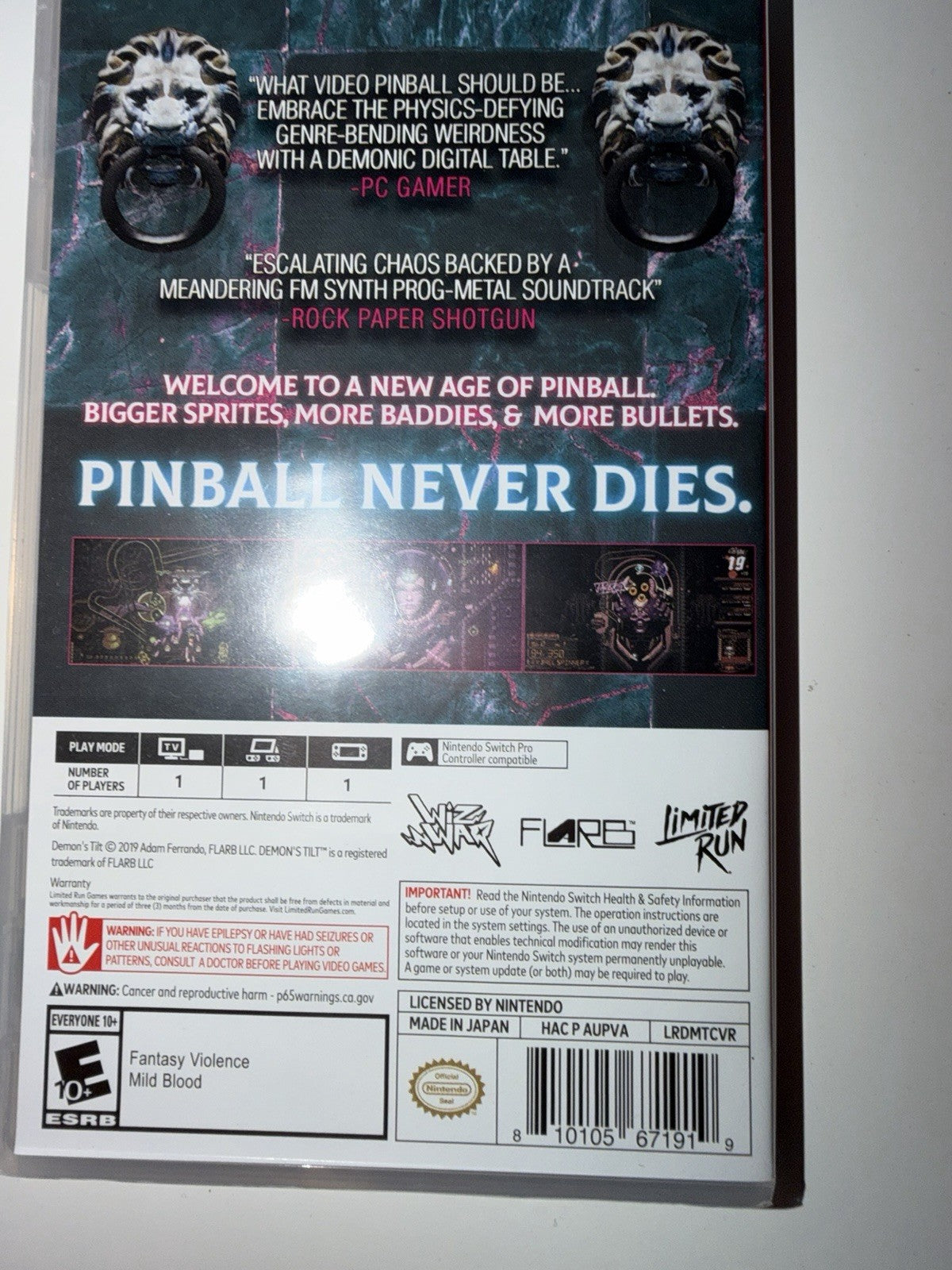 Demon's Tilt (Nintendo Switch, 2023) BRAND NEW SEALED LRG NSW