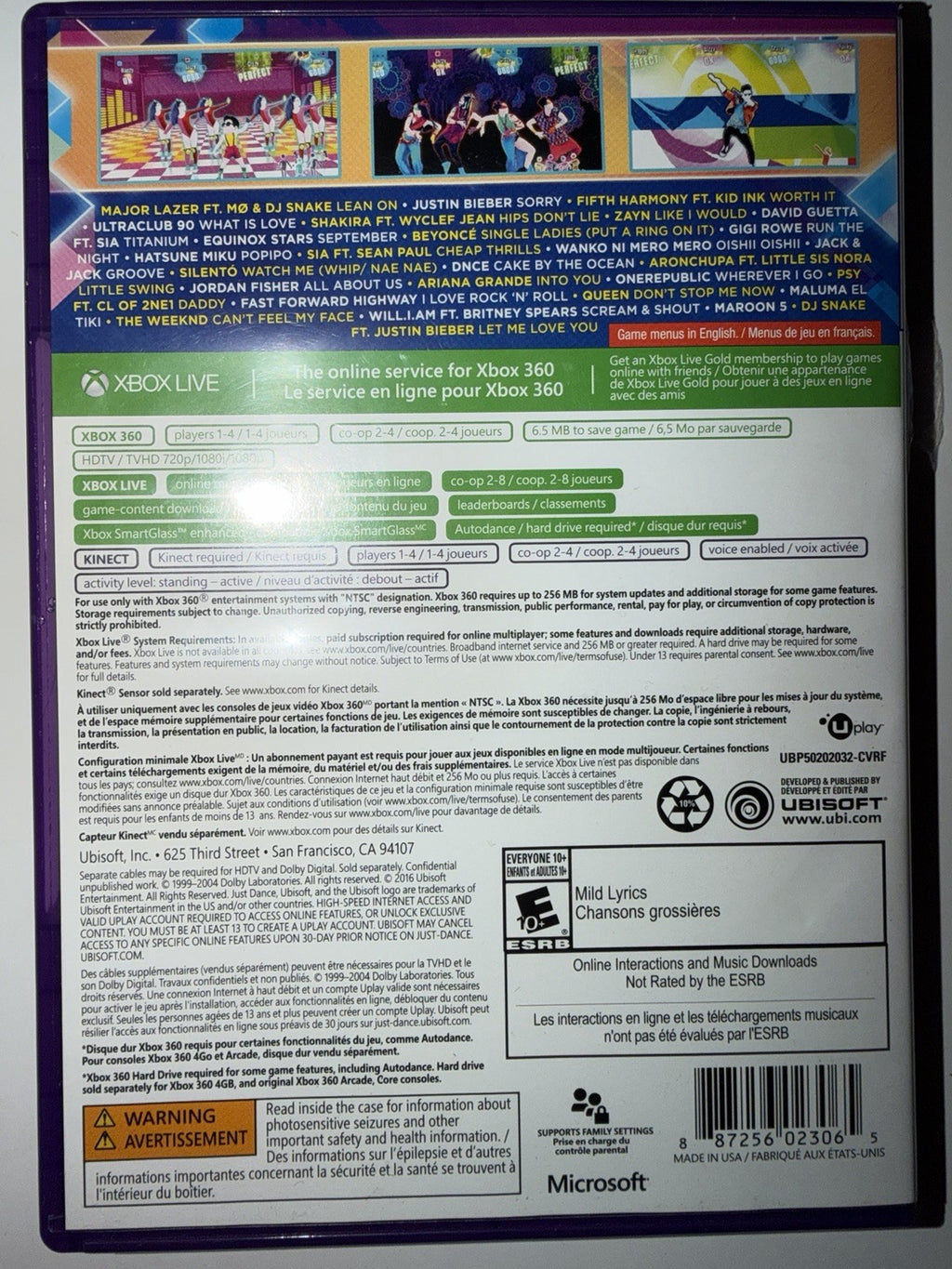 Just Dance 2017 (Microsoft Xbox 360, 2016) XB360