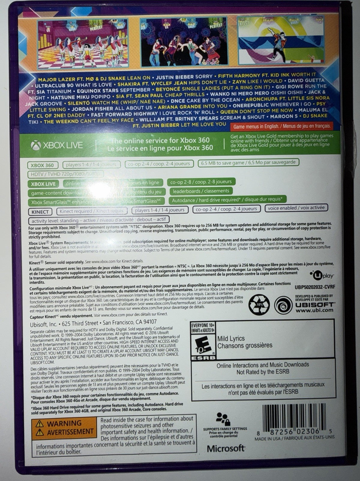 Just Dance 2017 (Microsoft Xbox 360, 2016) XB360