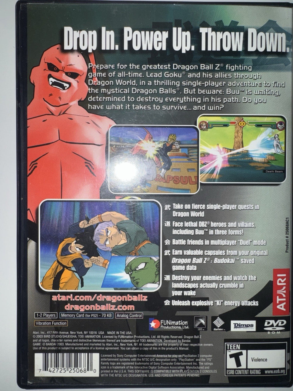 Dragon Ball Z: Budokai 2 (Sony PlayStation 2, 2003) CIB Complete PS2
