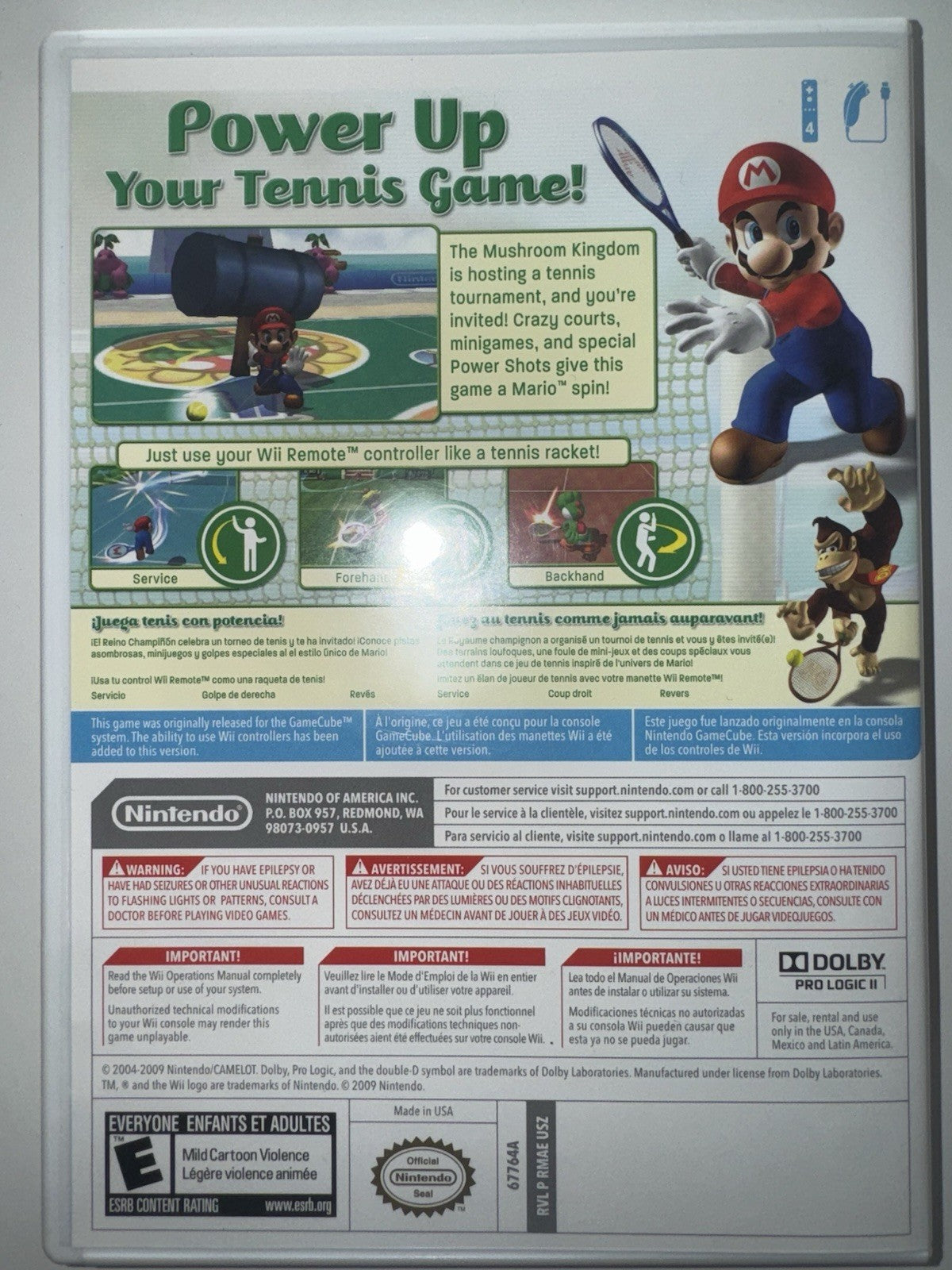 Mario Power Tennis (Nintendo Wii, 2004) CIB COMPLETE WII