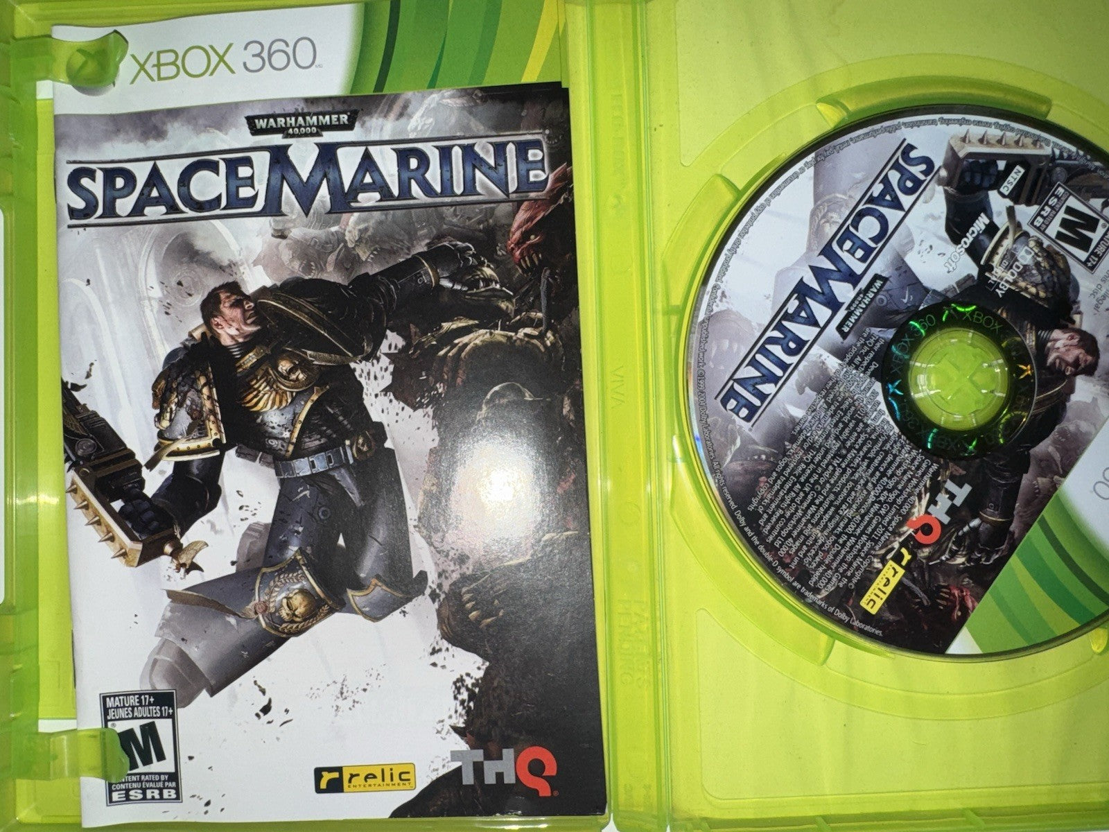 Warhammer 40,000: Space Marine (Xbox 360, 2011) CIB COMPLETE + MANUAL XB360