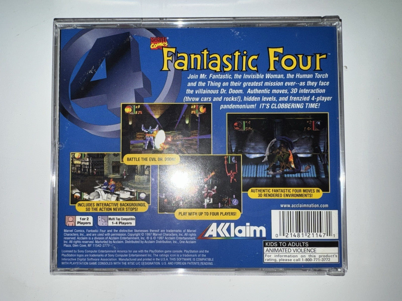 Fantastic Four (Sony PlayStation 1, 1997) CIB COMPLETE PS1