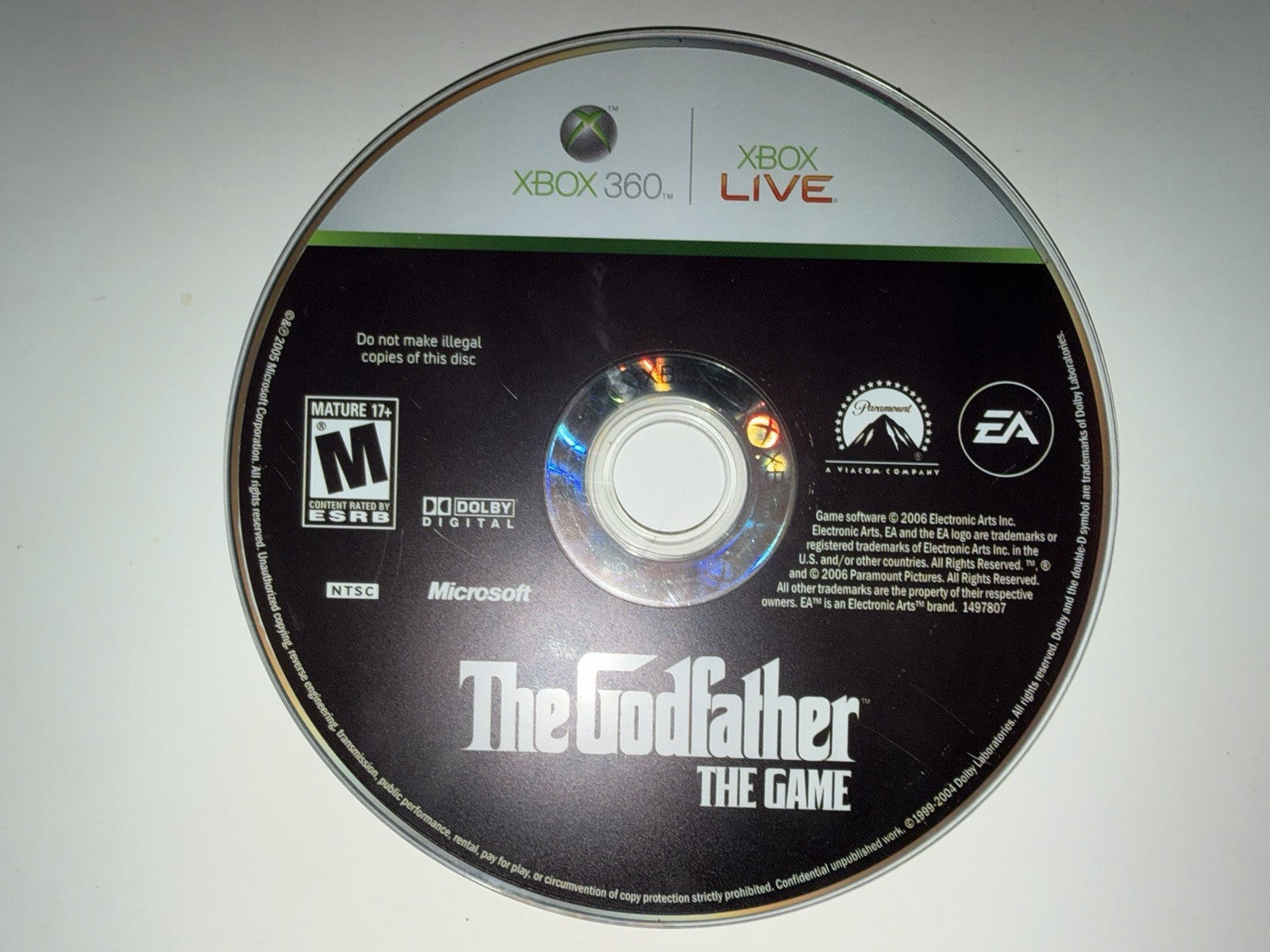 The Godfather: The Game (Microsoft Xbox 360, 2006) DISC ONLY XB360