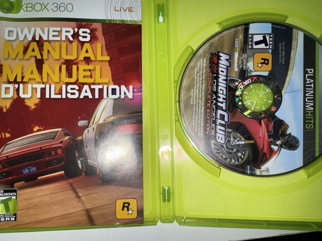 Midnight Club: Los Angeles Complete Edition (Microsoft Xbox 360, 2009) CIB XB360