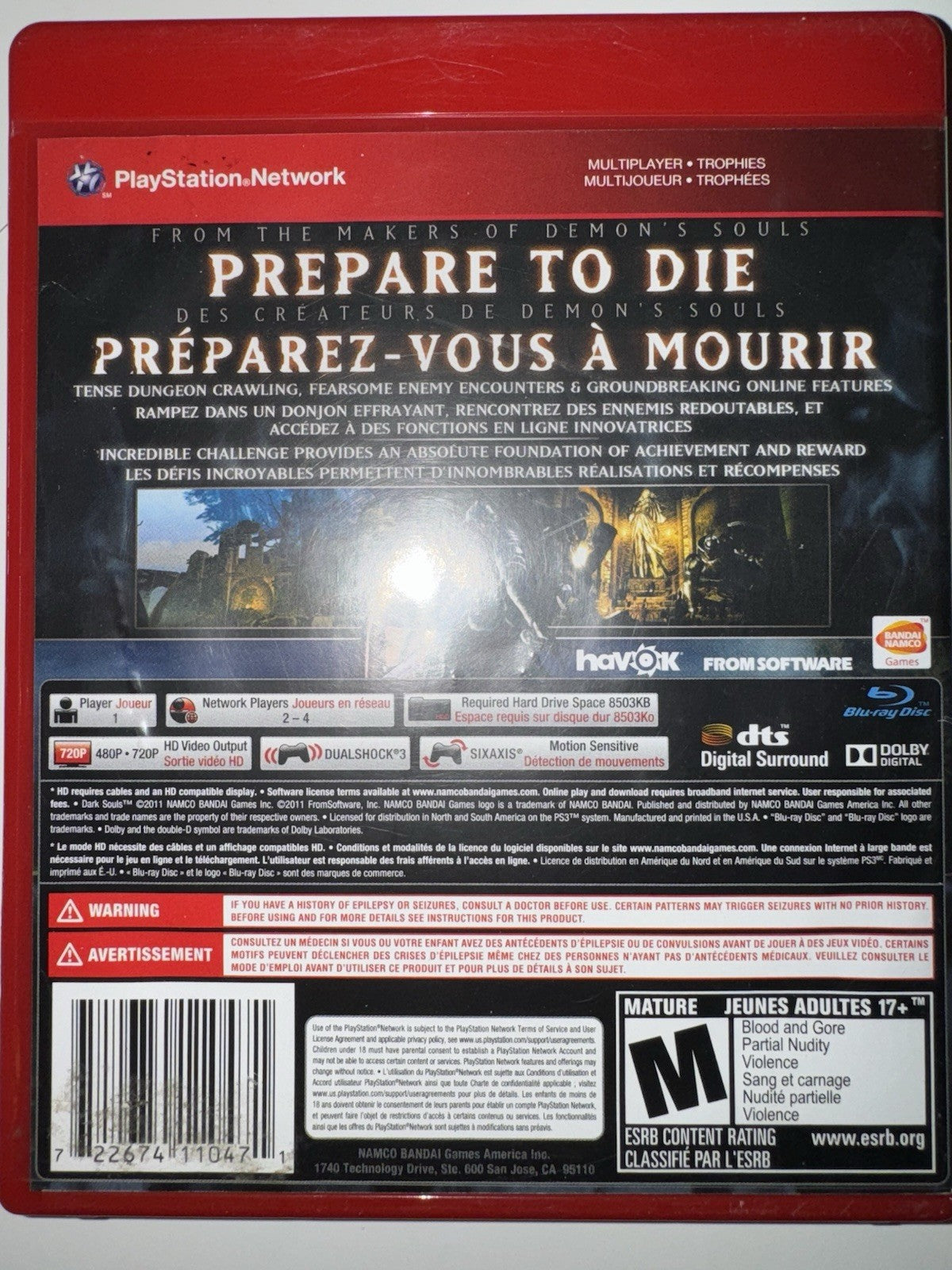 Dark Souls (Sony PlayStation 3, 2011) CIB COMPLETE + MANUAL PS3