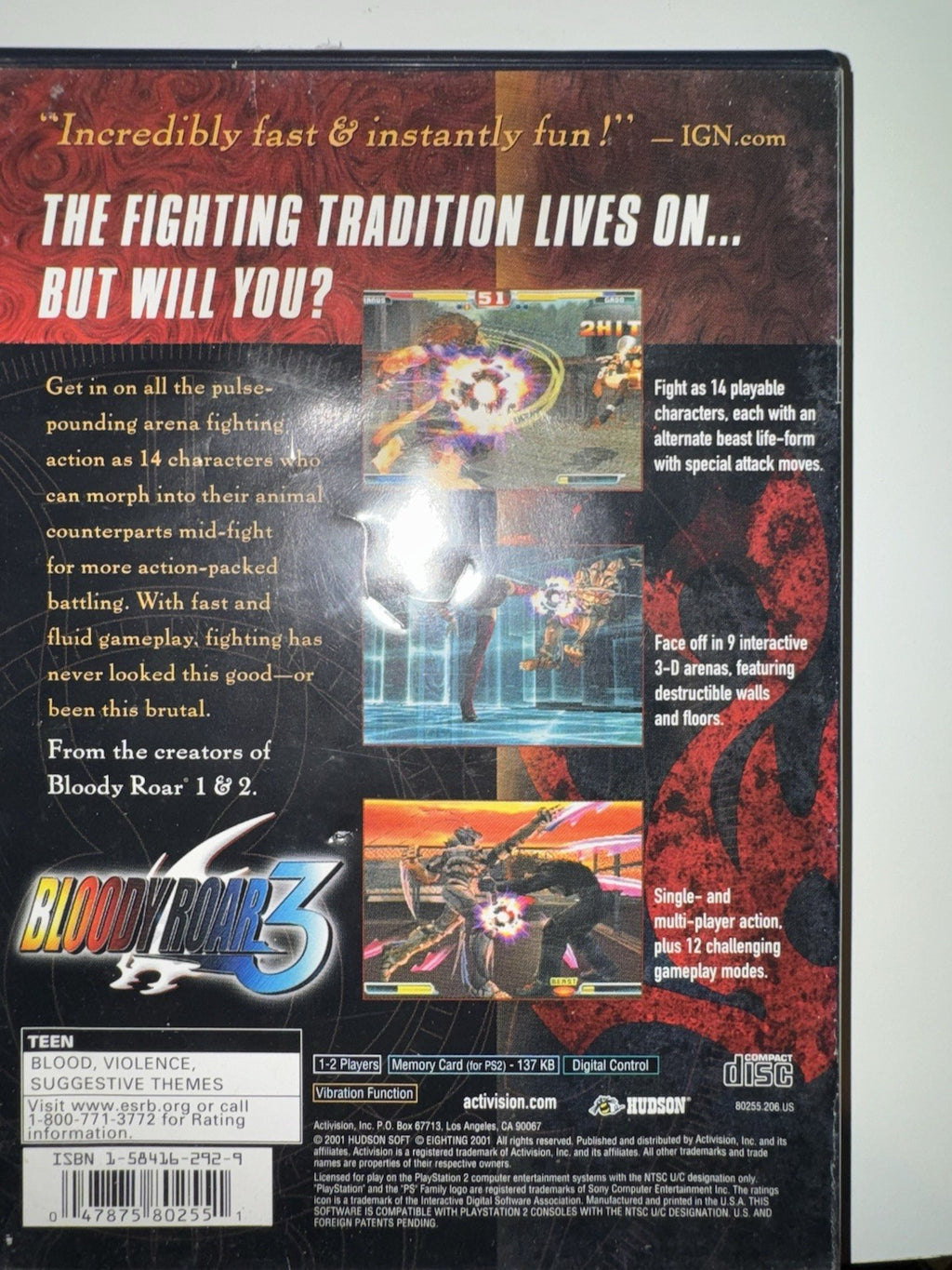 Bloody Roar 3 (Sony PlayStation 2, 2011) PS2