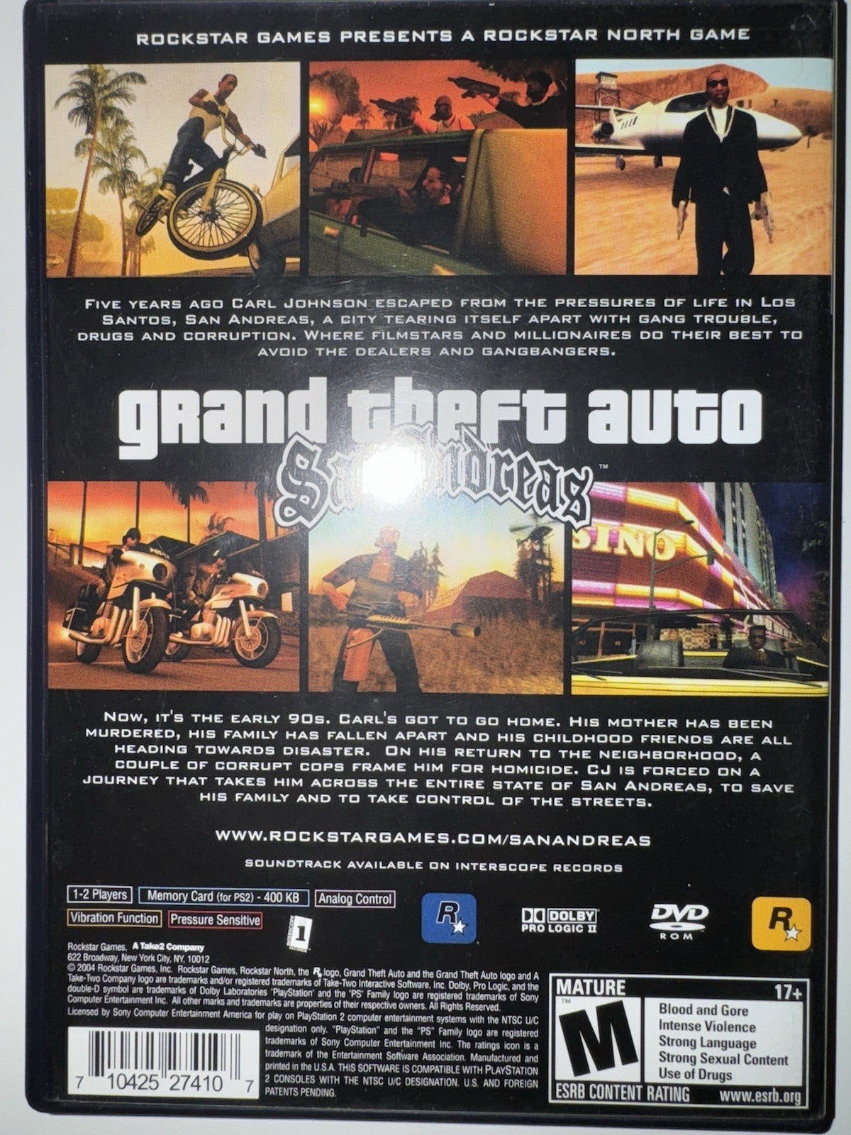 Grand Theft Auto San Andreas (Sony PlayStation 2 2004) CIB COMPLETE +MAP PS2 GTA