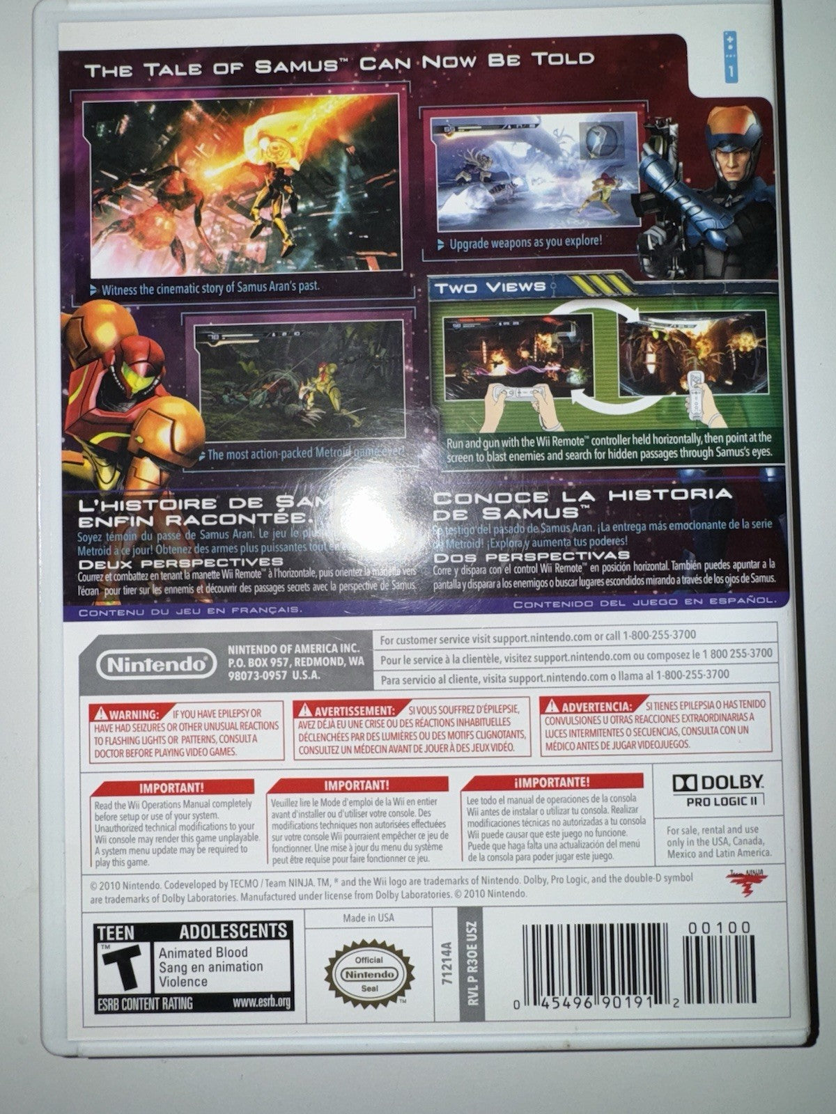 Metroid: Other M (Nintendo Wii, 2010) CIB Complete w/ Manual WII