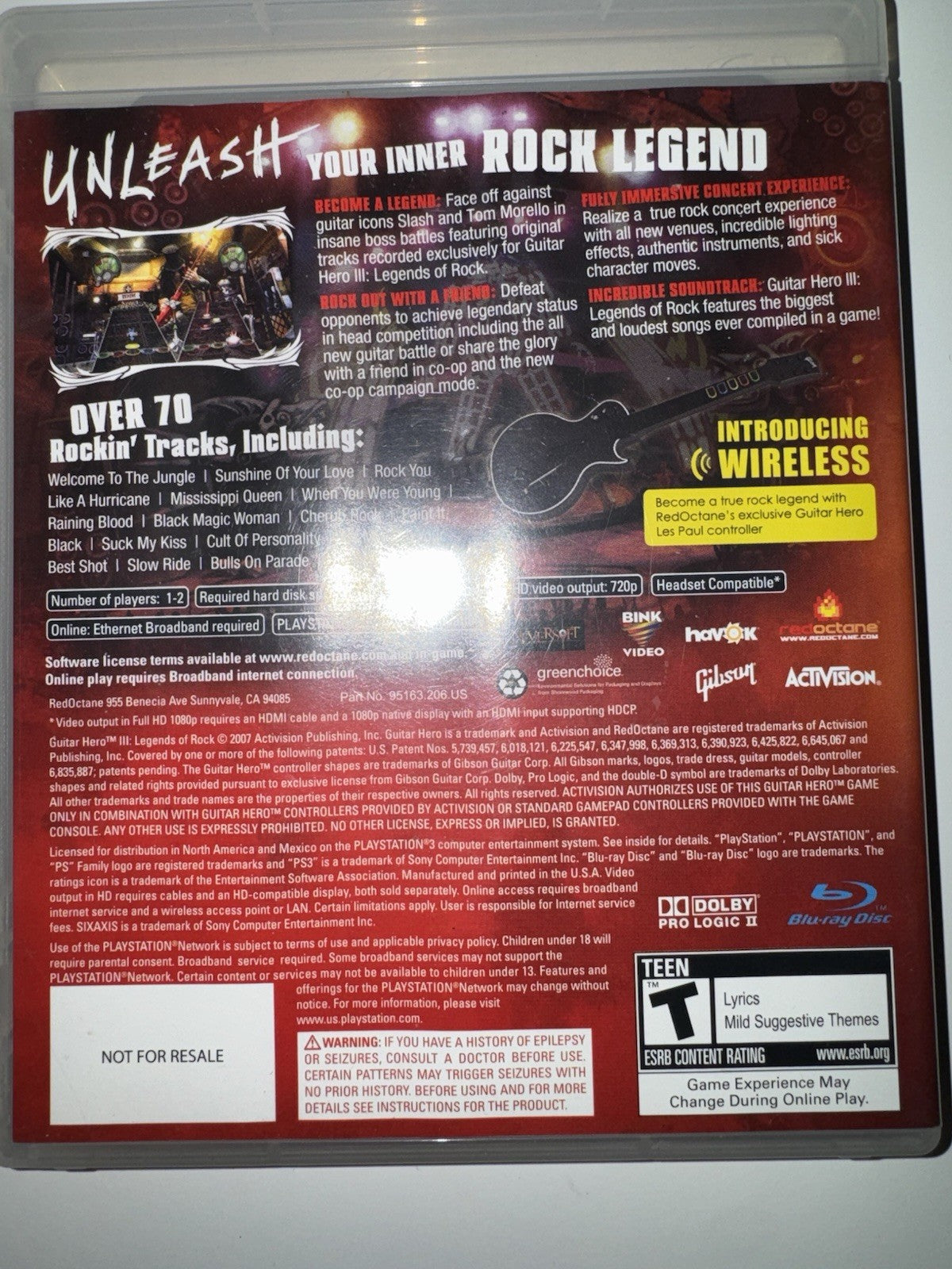 Guitar Hero III: Legends of Rock (Sony PlayStation 3, 2007) CIB COMPLETE PS3