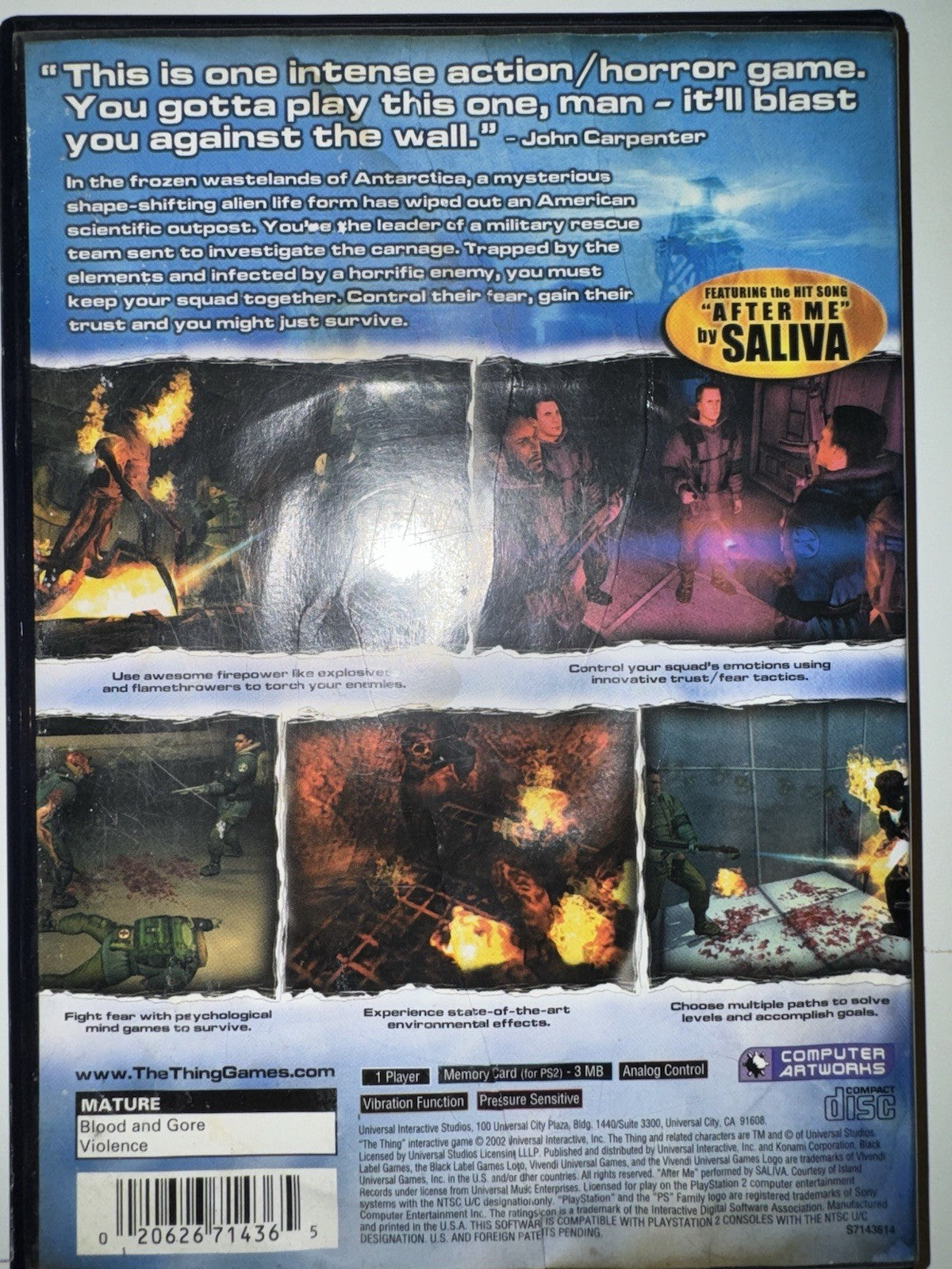 THE Thing (Sony PlayStation 2, 2002) CIB COMPLETE + MANUAL PS2
