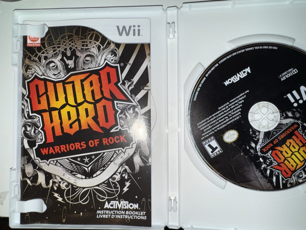 Guitar Hero: Warriors of Rock (Nintendo Wii, 2010) CIB COMPLETE + MANUAL WII