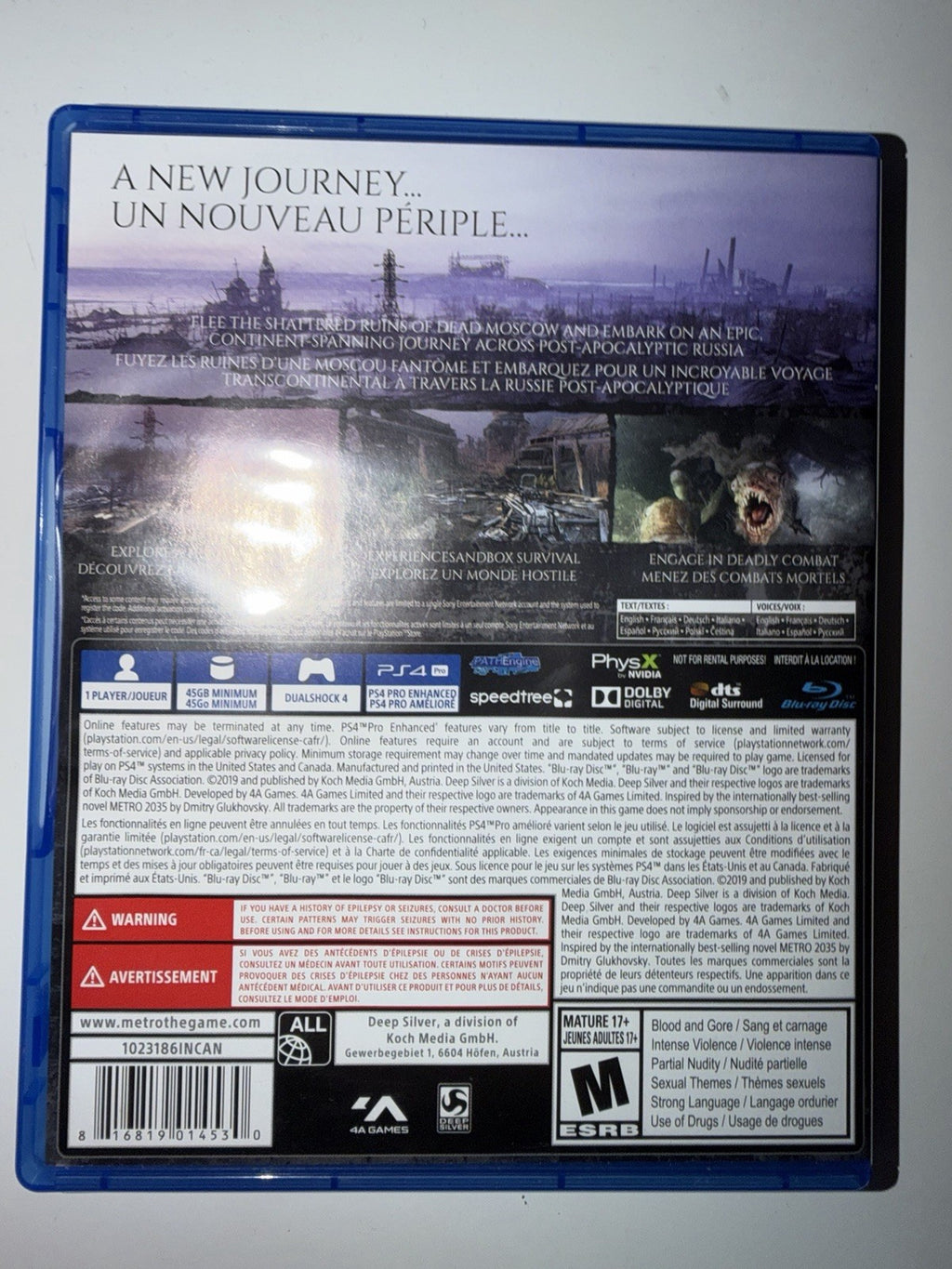 Metro Exodus (Sony PlayStation 4, 2019) PS4
